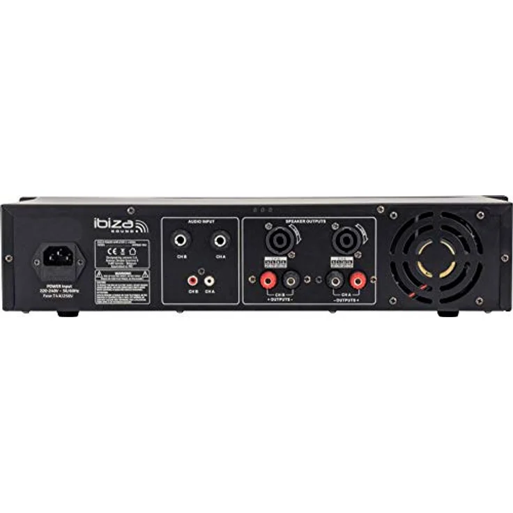 AMP300-MKII - IBIZA - Professioneller 2x240W PA-Verstärker mit RCA/Klinkeneingängen und Speakon-/Klemmenausgängen - 19" Rack - Schwarz – Bild 3
