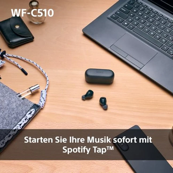 Sony WF-C510 Truly Wireless Kopfhörer - Klein, leicht, Bluetooth In-Ear Kopfhörer mit Multipoint Connection, Ambient Sound, IPX4 Bewertung, Spotify Tap, Quick Charge, 22 Std Akku, iOS & Android - Gelb – Bild 3