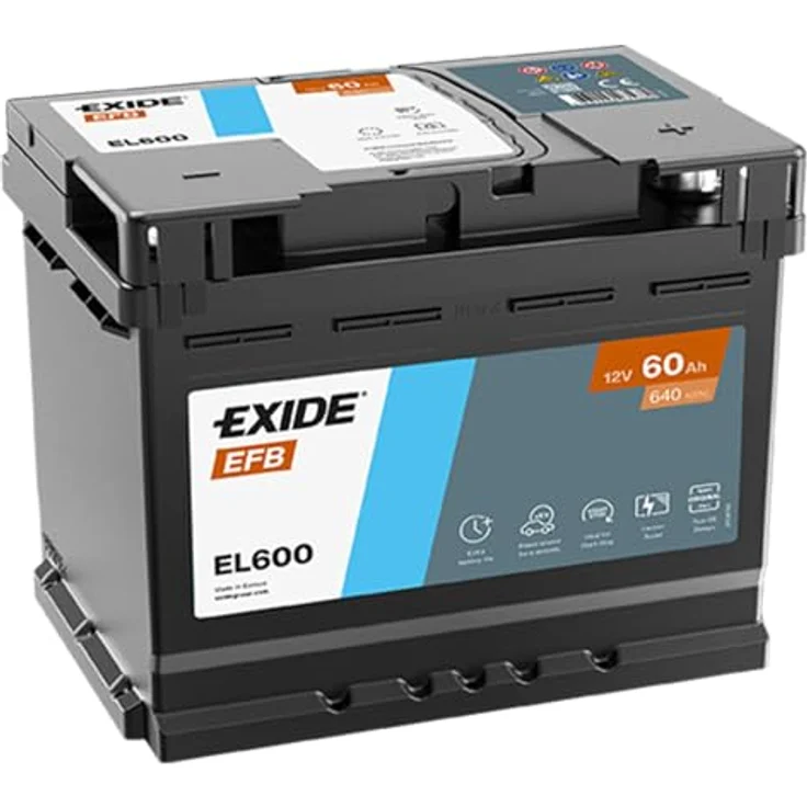 Exide EL600 Start-Stop EFB, 12V 60Ah 640A Autobatterie mit hoher zyklischer Lebensdauer – Bild 1