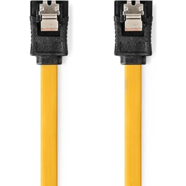 Nedis SATA Kabel 6 Gbps, 0.50 m flach, PVC, gelb, 7-Pin-Buchse, vernickelt – Bild 4