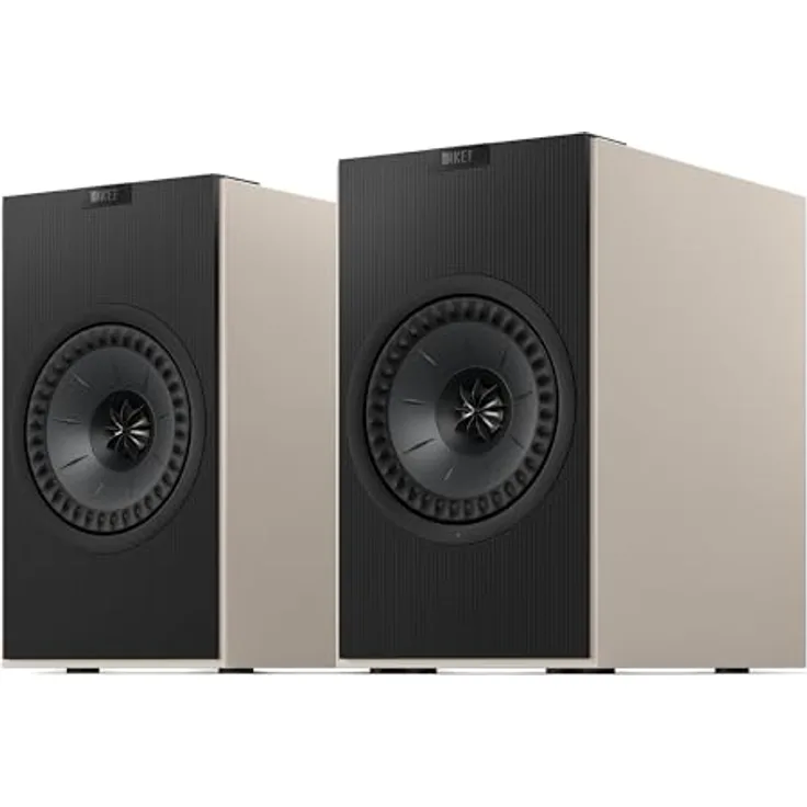 KEF Coda W Kabellose HiFi-Regallautsprecher, Nickel Grey | Bluetooth 5.4 aptX Lossless, kompatibel mit Plattenspieler, Fernseher, PC & Laptop, 200 Watt Leistung