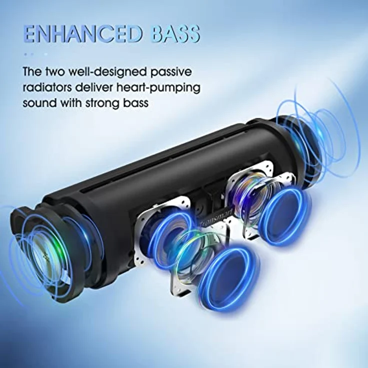 Tronsmart Bluetooth Lautsprecher, Stereo Lautsprecher 30W RMS (40W Peak), Ausgewogener und hervorragender Klang, TypC Schnellaufladung, IPX7 Wasserdicht Music Box mit 15h Akku, für Reisen, Party – Bild 5