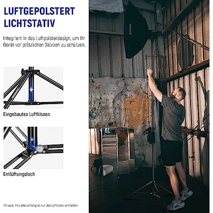 Neewer Lighting Tripod 400 cm, Aluminium-Stativ für professionelle Foto- und Videoaufnahmen – Bild 3