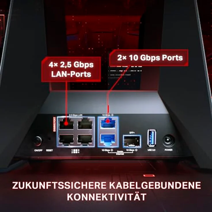 TP-Link Archer GE800 BE19000 Tri-Band Wi-Fi 7 Gaming Router - Wireless router 802.11a/b/g/n/ac/ax/be (Wi-Fi 7) – Bild 4