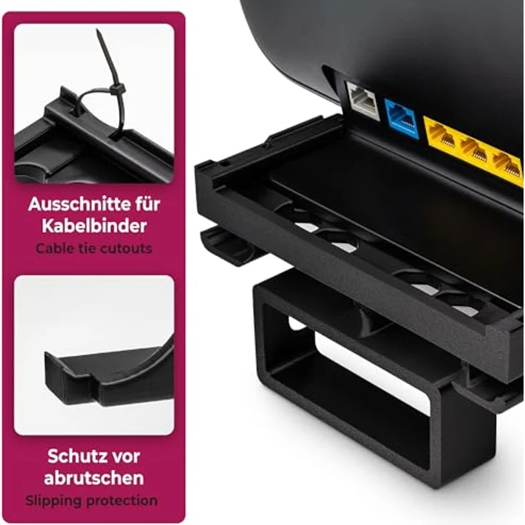Mobilefox Wandhalterung Steckdosenhalterung für Telekom Speedport Smart 4 | 4 Plus | 4R Router, WLAN Halterung mit Kabelmanagement und einfacher Installation ohne Bohren – Bild 3