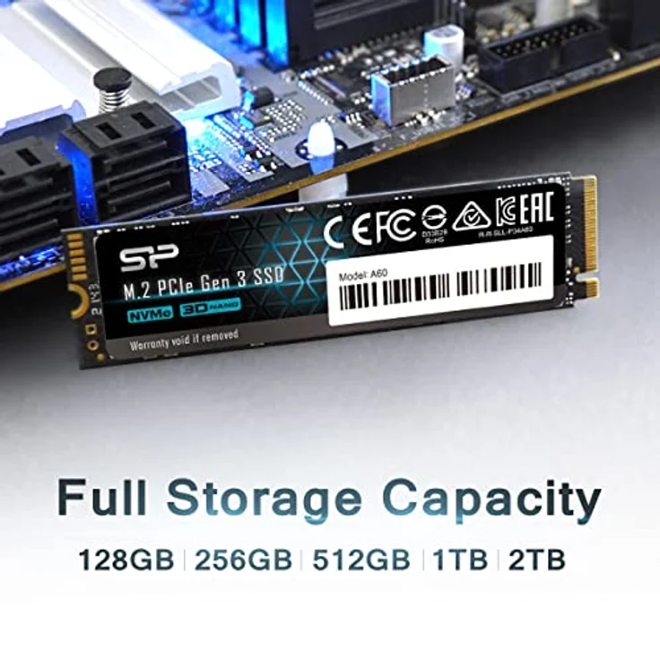 SP Silicon Power PCIe Gen 3x4 & A55 PCIe A60 2 TB SSD-Festplatte, bis zu 2.200 MB/s Lesegeschwindigkeit, 1.600 MB/s Schreibgeschwindigkeit – Bild 4