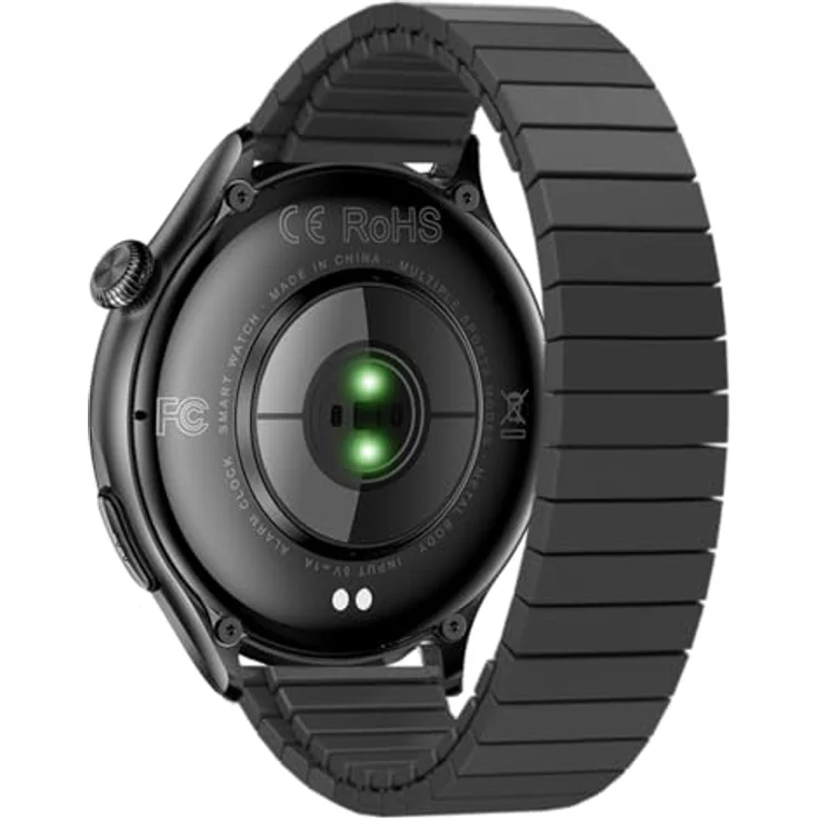 Knauermann PRO 4 EKG-Gesundheitsuhr, Smartwatch in Schwarz mit telefon Funktion, Puls- und Blutdruckmessung, Blutsauerstoffanalyse, HRV, Schlafanalyse, Premium-Set mit 5 Armbändern – Bild 4