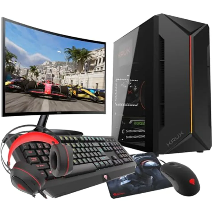 VIST Gaming PC Komplett Set Ryzen7 5700G 32GB RX Vega SSD 1TB WiFi Win 11 LCD 24"
