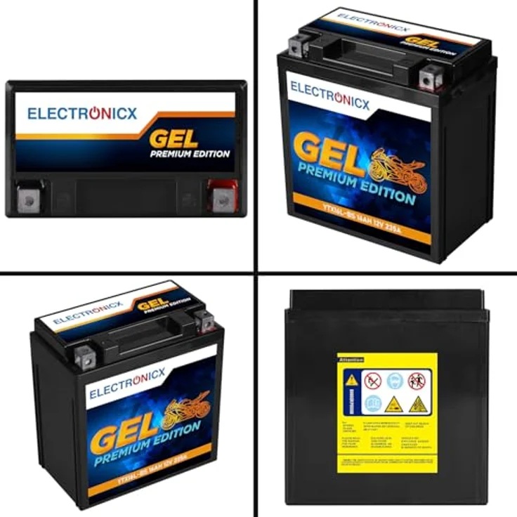 Electronicx Extreme Edition GEL Motorradbatterie 16Ah 12V - wartungsfrei, zyklenfest, auslaufsicher, vibrationsfest für Motorrad, Roller, Quad und ATV – Bild 9