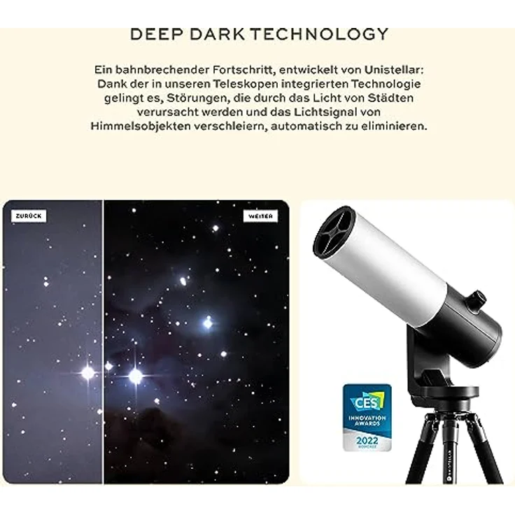 Unistellar – EVSCOPE 2 – Vernetztes Smart Teleskop – Anfänger und Fortgeschrittene – Kompatibel mit iPhone Android – 114 mm Öffnung – Nikon Okular-Technologie – Bild 4