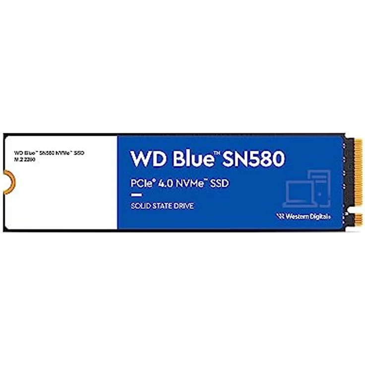WD Blue SN580 2TB M.2 NVMe SSD, PCIe Gen4 x4, mit bis zu 4.150 MB/s Lesegeschwindigkeit – Bild 1