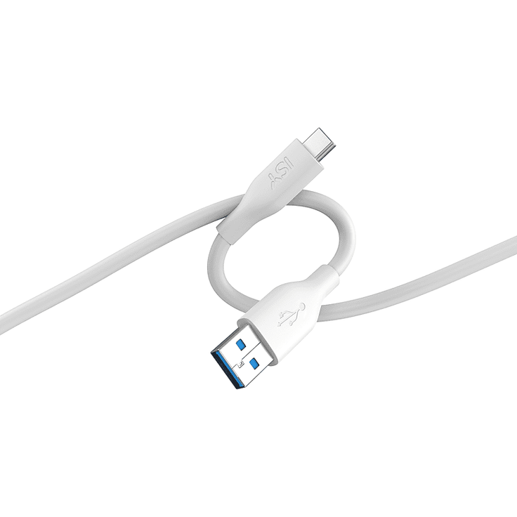 ISY ICS 5001-WT-AC, USB Kabel, 2 m, 5 Gbps, Silikon, Weiß