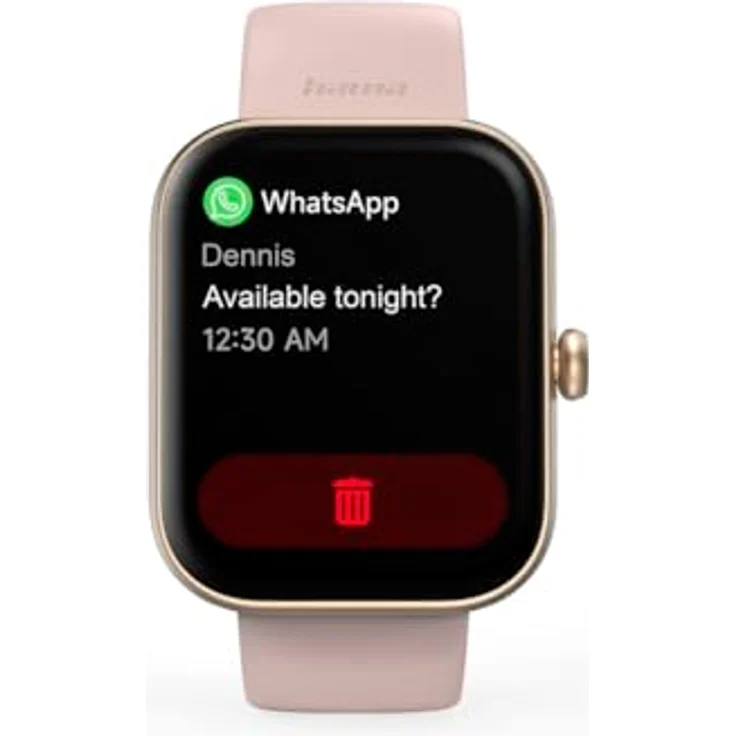 Hama Smartwatch 5000 (Farbdisplay 1,65“, Telefonfunktion, WhatsApp, E-Mails etc., Sprachassistent, wasserdicht, Fitnesstracker mit 100 Sportarten + Herzfrequenz, Blutsauerstoff, Kalorien etc.) rosé – Bild 2