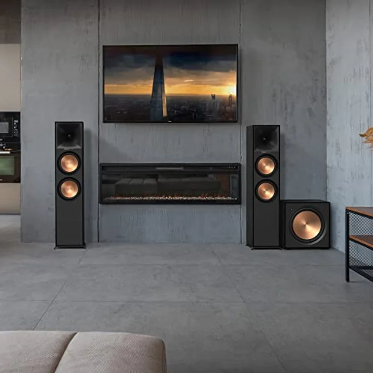 Klipsch R-800F Schwarz, PA-Lautsprecher mit schlankem, modernem Design und vergoldeten Anschlussklemmen – Bild 5