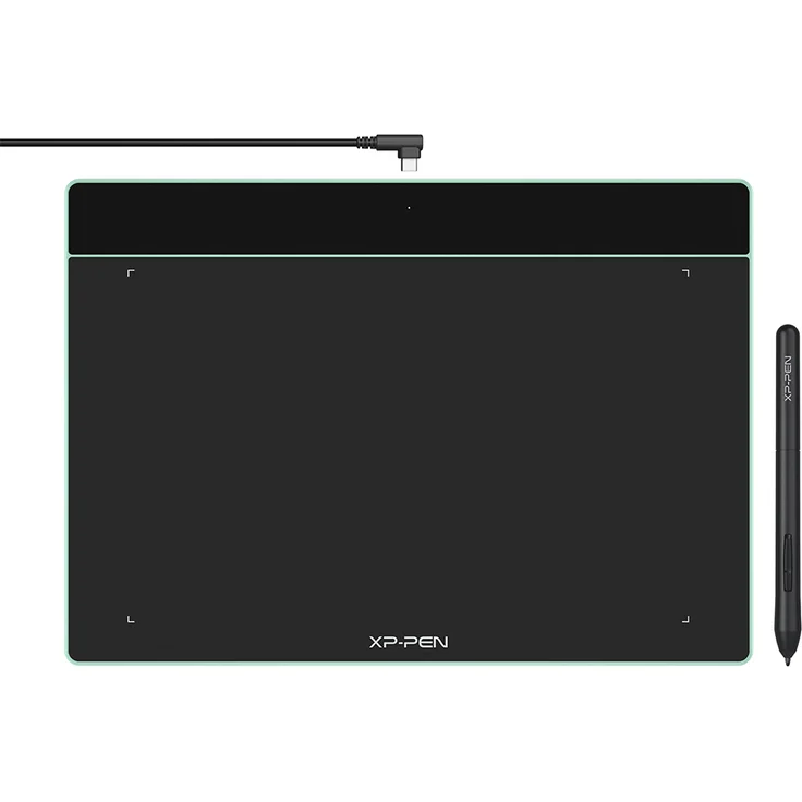 XP-Pen Deco Fun L 10x6 Zoll Grafiktablett Stift Tablet Stift mit 8192 Druckstufen& 60° Tilt drawing tablet OSU Spiel kompatibel mit Android, Chromebook, Linux (Grün)