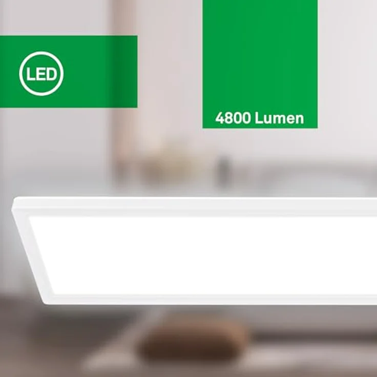 BRILONER - LED Deckenlampe 98cm 21W 4800lm indirektes Licht, flach, Wohnzimmerlampe, 98x20x3 cm, Weiß – Bild 4