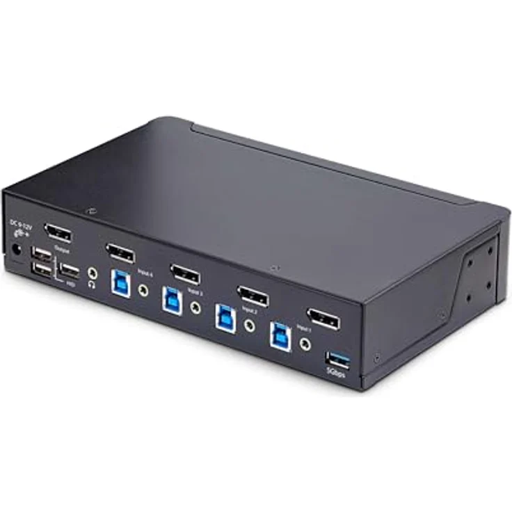StarTech.com 4-Port 8K KVM-Switch DisplayPort 1.4, 8K 60Hz / 4K 144Hz, DP 1.4, 2X USB 3.0 Ports, 4X USB 2.0 HID Ports, KVM DisplayPort Umschalter, Taste & Hotkey, MST (D86A2-4-PORT-8K-KVM) – Bild 2