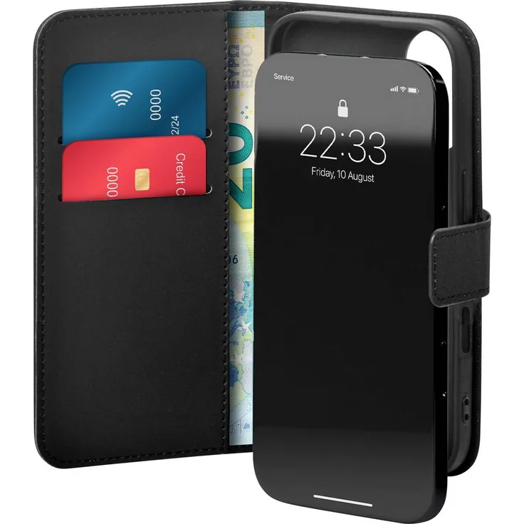 sbs mobile Flip Case für Apple iPhone 16, Schwarz, Wallet Stand Funktion