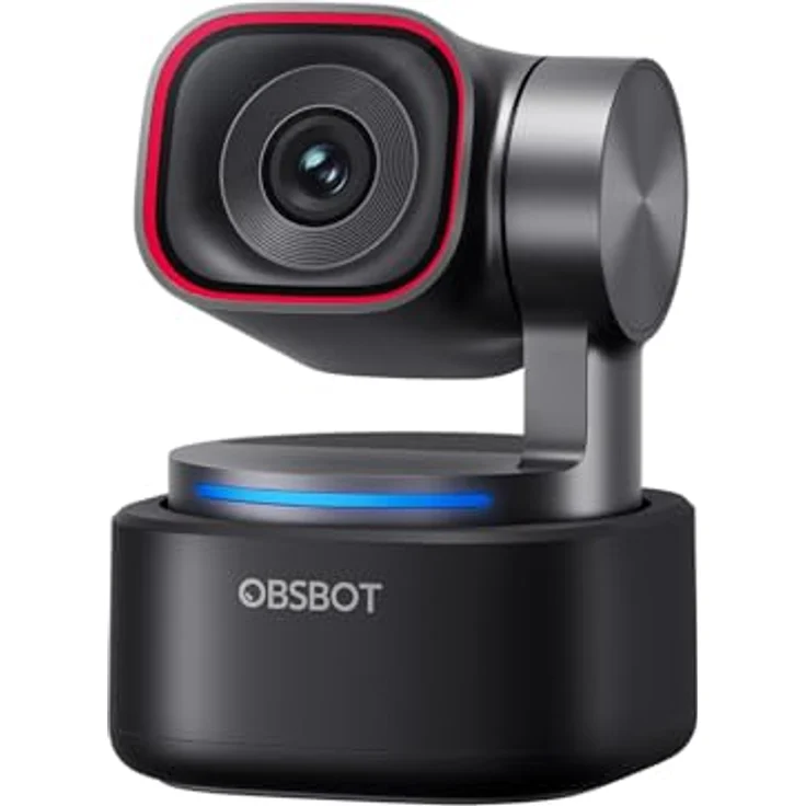 OBSBOT Tiny 3, KI-Webcam 4K mit AI Tracking, PTZ Kamera, 1/1,28" Sensor, Tri-Mic, Sprach- & Gestensteuerung, 120FPS, HDR für PC, Laptop & Streaming – Bild 1