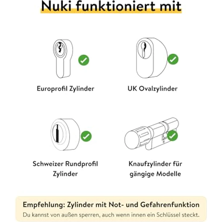 Nuki Smart Lock Pro (4. Generation), smartes Türschloss mit WLAN und Matter für Fernzugriff, elektronisches Türschloss macht das Smartphone zum Schlüssel, mit Akku Power Pack, weiß – Bild 5