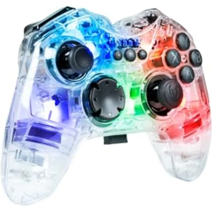NACON GC-200WL, Wireless PC Gaming Controller mit Vibrationsfeedback, Transparent/Bunt