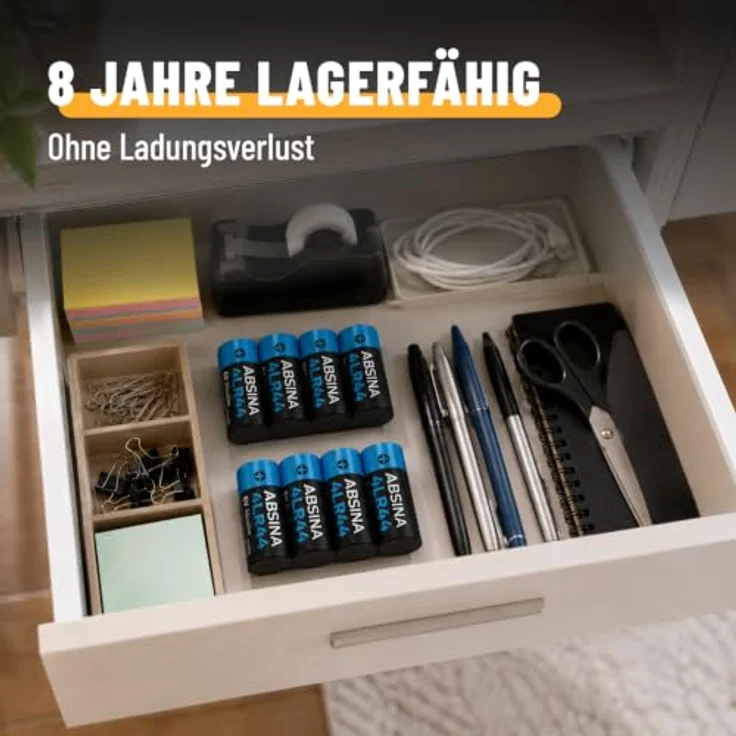 ABSINA 8x 4LR44 6V Alkaline Batterie - Langlebig und zuverlässig, temperaturfest von -20°C bis +60°, ideal für Hundehalsband und mehr – Bild 4