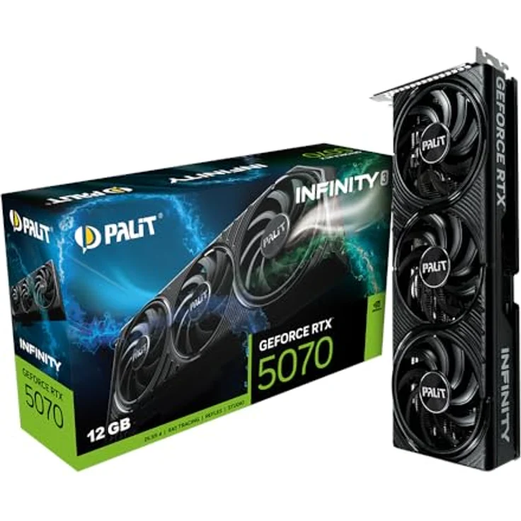 Palit RTX 5070 Infinity 3 12GB GDDR7 Gaming Grafikkarte, Schwarz – Bild 2