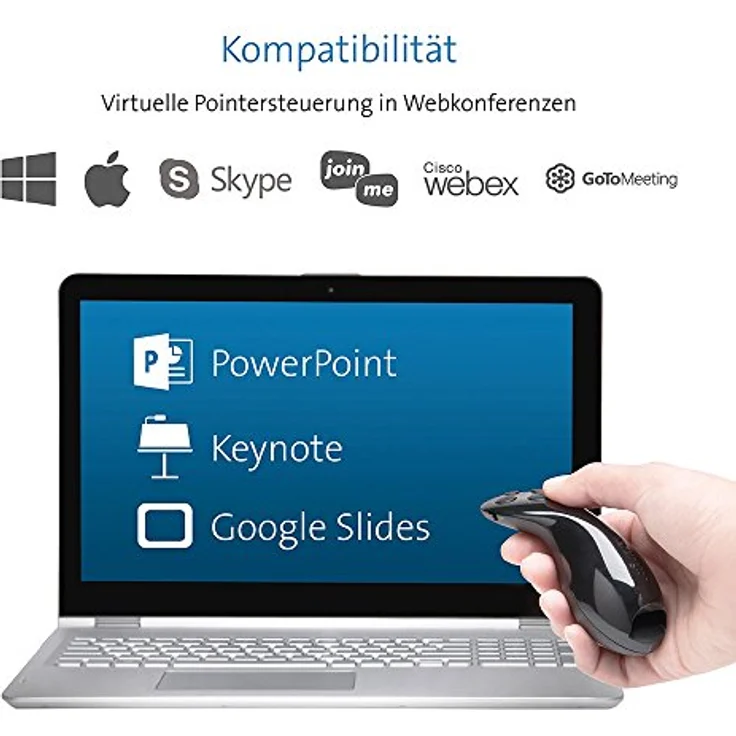 Kensington Ultimate Presenter, m. virtuellem Pointer zur Sichtbarkeit auf TV-LED Bildschirmen, 20m Reichw., Inkl. 8 GB Micro SD Speicher, f. Window & macOS, ideal fürs Home Office, schwarz, K75233EU – Bild 3