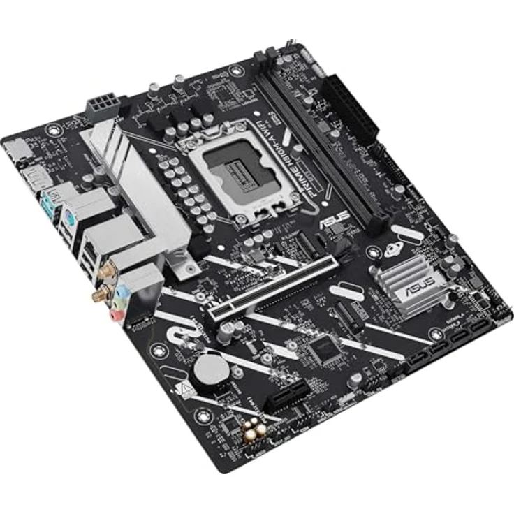 ASUS Prime H810M-A WiFi, Mainboard Intel mATX, DDR5-Slot, PCIe 4.0, 2 M.2-Steckplätze, WiFi 6E, Ethernet Intel 16 GB, DisplayPort, HDMI, USB-A 10 Gbit/s, USB-C 5 Gbit/s, Schwarz – Bild 3