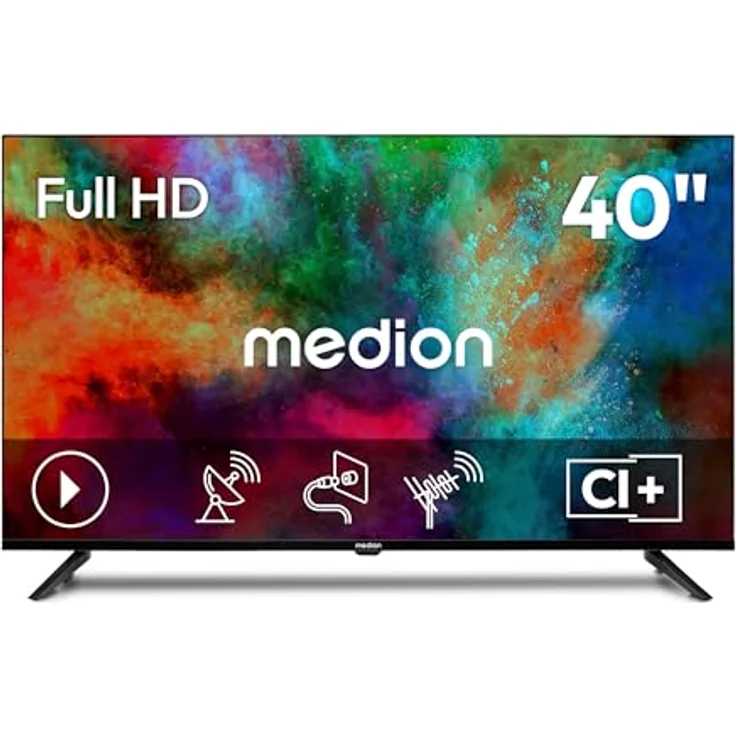 MEDION MD 840002, 100,3 cm (40 Zoll) Full HD Fernseher mit Triple Tuner DVB-T2/C/S2, 2 x HDMI, USB und integrierten Mediaplayer – Bild 1