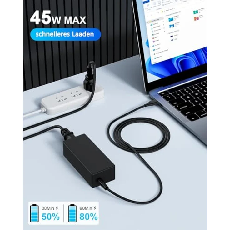 SMMKOXOI Chromebook Ladekabel 45W USB C für Acer 315/314, sicher und zuverlässig mit Überspannungsschutz – Bild 5