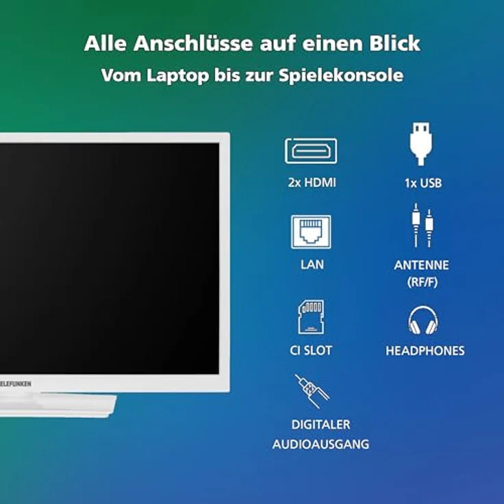 Telefunken Fernseher 24 Zoll Smart TV VIDAA XH24VP550M-W HD Fernseher, HDR TV mit integriertem Triple-Tuner, LED TV weiß – Bild 4