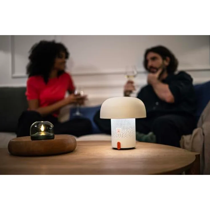 Kooduu Sensa Play Tragbare Lautsprecherlampe mit SOUND by JBL, 360° Bluetooth-Audio, dimmbarem LED-Licht in Cloudy White, 10W, 11 Stunden Akkulaufzeit – Bild 5