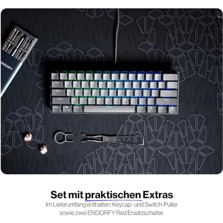Endorfy Thock V2 Compact, Mechanische Gaming-Tastatur mit USB-Anschluss und ARGB-Beleuchtung, US Layout – Bild 6