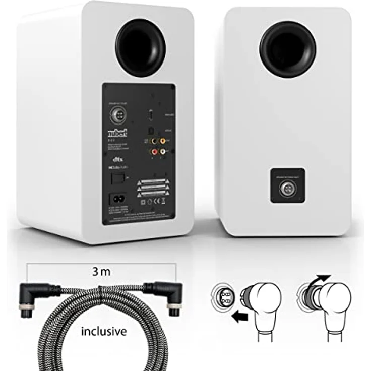 Nubert nuPro SP-200 | Weißes Boxenpaar | 2 Stück HDMI eARC-Kompaktboxen | Lautsprecher-Set mit Bluetooth aptX HD | Schreibtischlautsprecher für Homeoffice | Aktivlautsprecher für Gaming – Bild 3