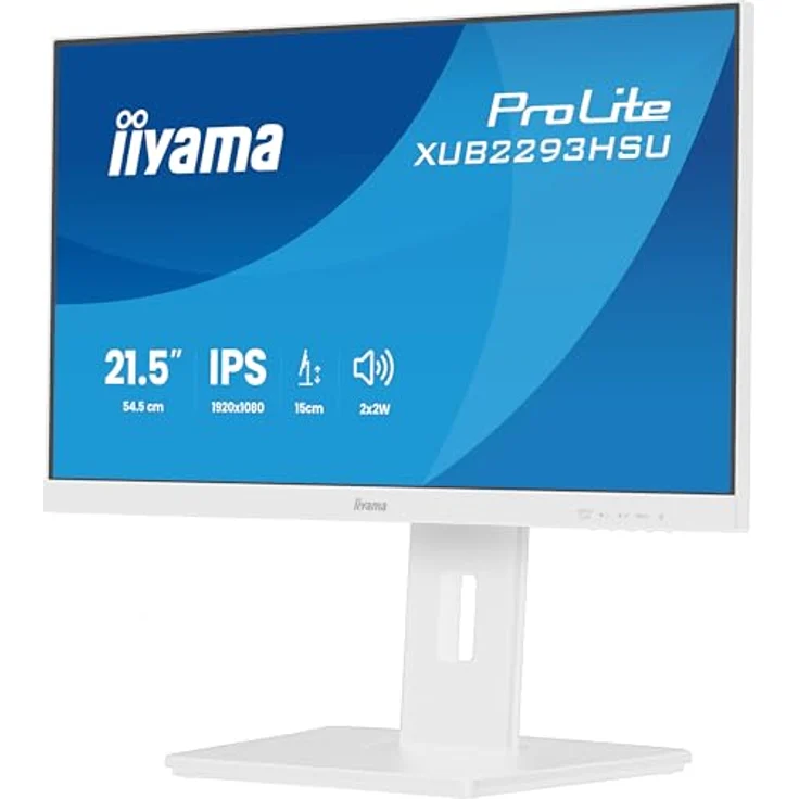 iiyama Prolite XUB2293HSU-W7 21,5" IPS LED-Monitor, Full-HD 100Hz, Höhenverstellung, Pivot, HDMI, DP, USB2.0, weiß – Bild 3