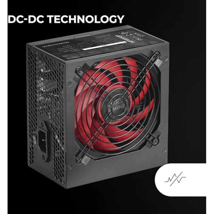 Mars Gaming MPIII550P, ATX PC-Netzteil 550W mit 85% Effizienz, digitalem APFC, 120mm FDB-Lüfter, 5 Jahre Garantie, extra lange Flachkabel, Schwarz – Bild 4