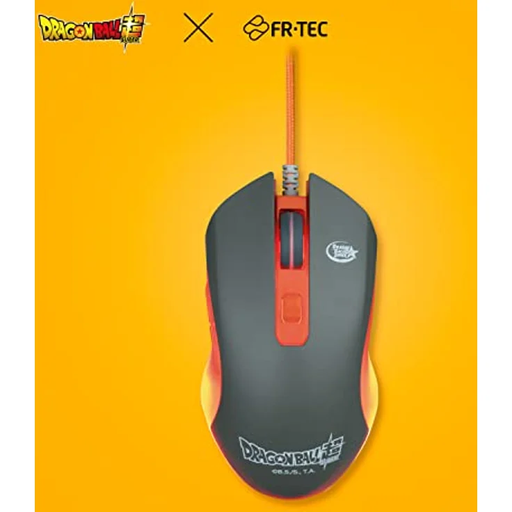 FRTEC Dragon Ball Super Pack Tastatur + Maus + Mauspad, PC-kompatibel, QWERTY, mit einstellbarer orangefarbener Beleuchtung – Bild 3