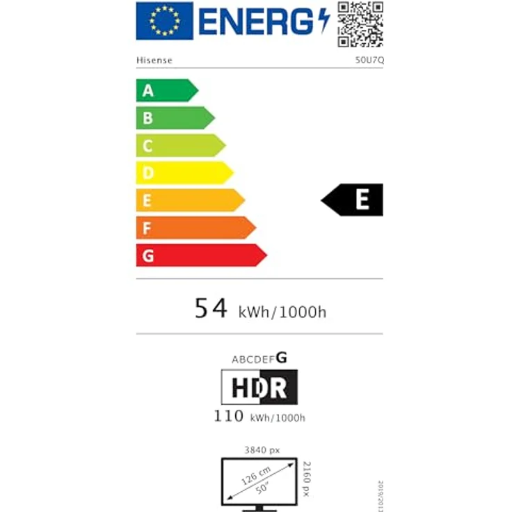 Hisense 50U7Q 50 Zoll 4K Mini LED ULED Smart TV mit Hi-View AI Engine, 144Hz Game Mode Pro, Dolby Vision IQ Atmos und Built-in Subwoofer – Bild 4