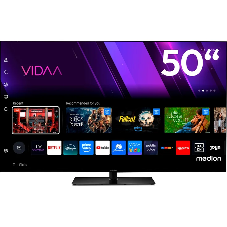 MEDION MD 850300, 125,7 cm (50 Zoll) 4K Smart-TV mit Dolby Vision HDR, VIDAA Store, Bluetooth, schwarz – Bild 1