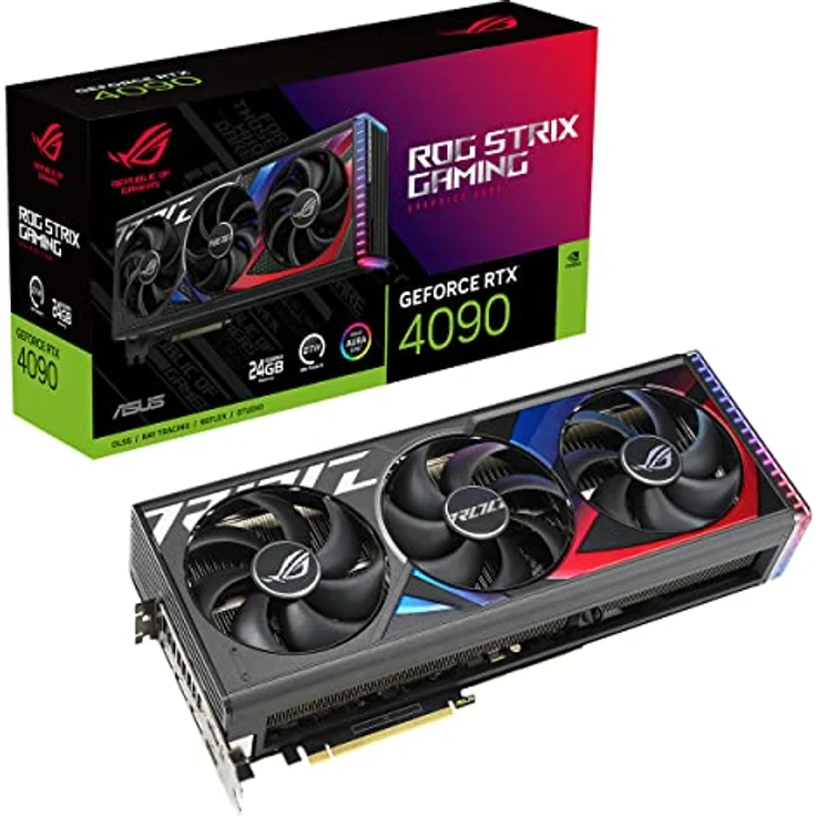 ASUS ROG Strix GeForce RTX 4090 24GB OC Edition Gaming Grafikkarte (DLSS 3, PCIe 4.0, 24GB GDDR6X, HDMI 2.1a, DisplayPort 1.4a, ROG-STRIX-RTX4090-O24G-GAMING) – Bild 1