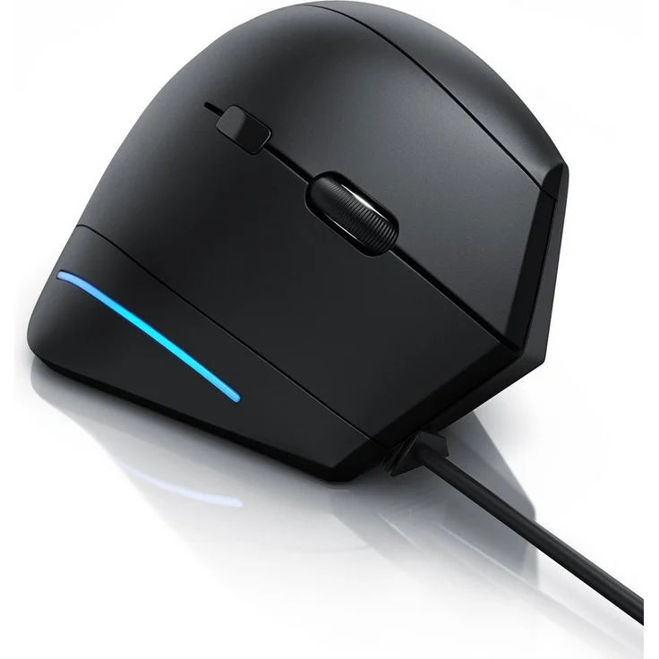 CSL Ergonomische Maus (kabelgebunden, Vertikalmaus zur Vorbeugung von Maus-/Tennisarm, schwarz)