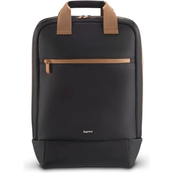 Hama Rucksack für Laptop (Laptopfach gepolstert für Laptops bis 16,2“, Laptoprucksack mit Vordertasche und Innenfach, ultraleichter Daypack, wasserfest) schwarz