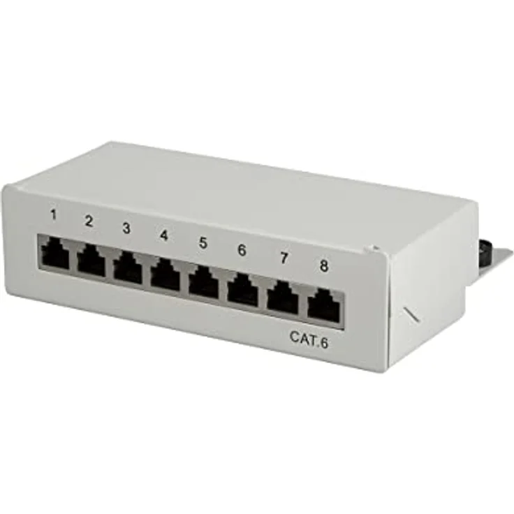 LogiLink Professional Cat.6 (250 MHz) Patchpanel - Verteilerfeld, Tisch-Wand-Desktop, STP (geschirmt) 8-Port (RJ45) – Bild 2