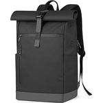 Inateck RollTop Rucksack Herren Damen 25L-30L Schwarz - LaptopRucksack mit Spritzwasserschutz, flexiblem Stauraum & 17 Zoll Laptopfach