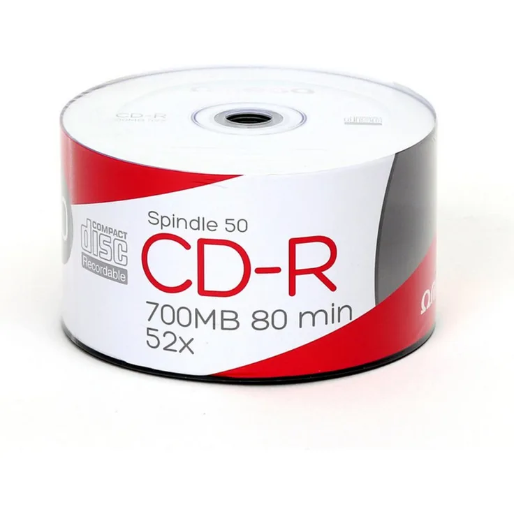 Omega CD-Rohling OM50S, 50 CD-R Rohlinge mit 700 MB Speicherkapazität und 52x Aufnahmegeschwindigkeit