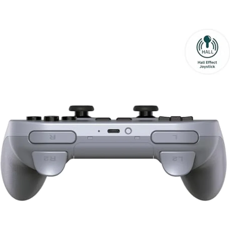 8bitdo Pro 2 - Hall Edition, Gaming Controller mit Hall-Effekt-Joysticks, Bluetooth-Konnektivität, grau – Bild 2