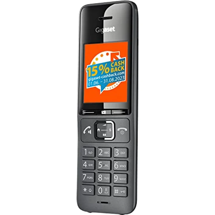 Gigaset COMFORT 520HX – DECT-Mobilteil mit Ladeschale – Elegantes Schnurloses Telefon für Router und DECT-Basis – Fritzbox-kompatibel, beste Audioqualität mit Freisprechfunktion, titanium-schwarz – Bild 1