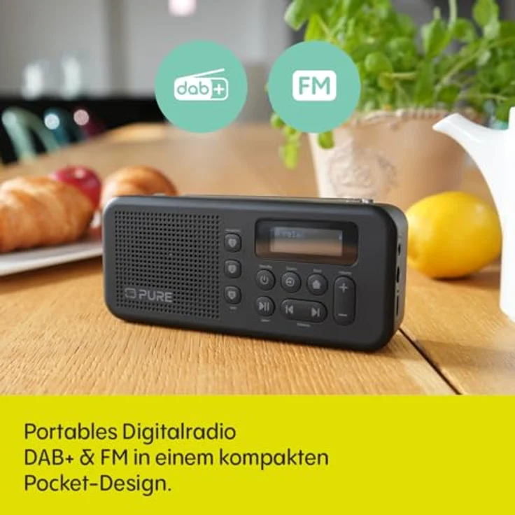 Pure Elan Move, Tragbares Digitalradio DAB+ & FM mit Bluetooth 5.3, Akku bis 16 Std, LCD-Display – Schwarz – Bild 3