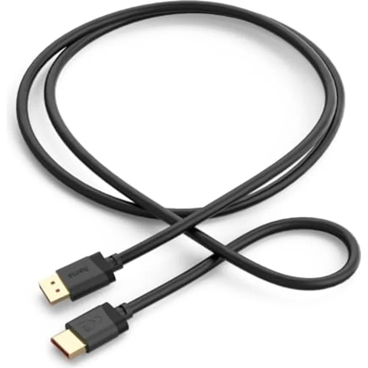 HAMA 202010 DisplayPort-Kabel, Schwarz, 8K Ultra-HD, 40 Gbit/s, doppelte Abschirmung, optimierter Knickschutz – Bild 2